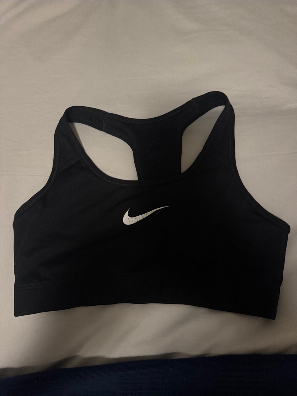 Nike Black Sports Bra with White Swoosh